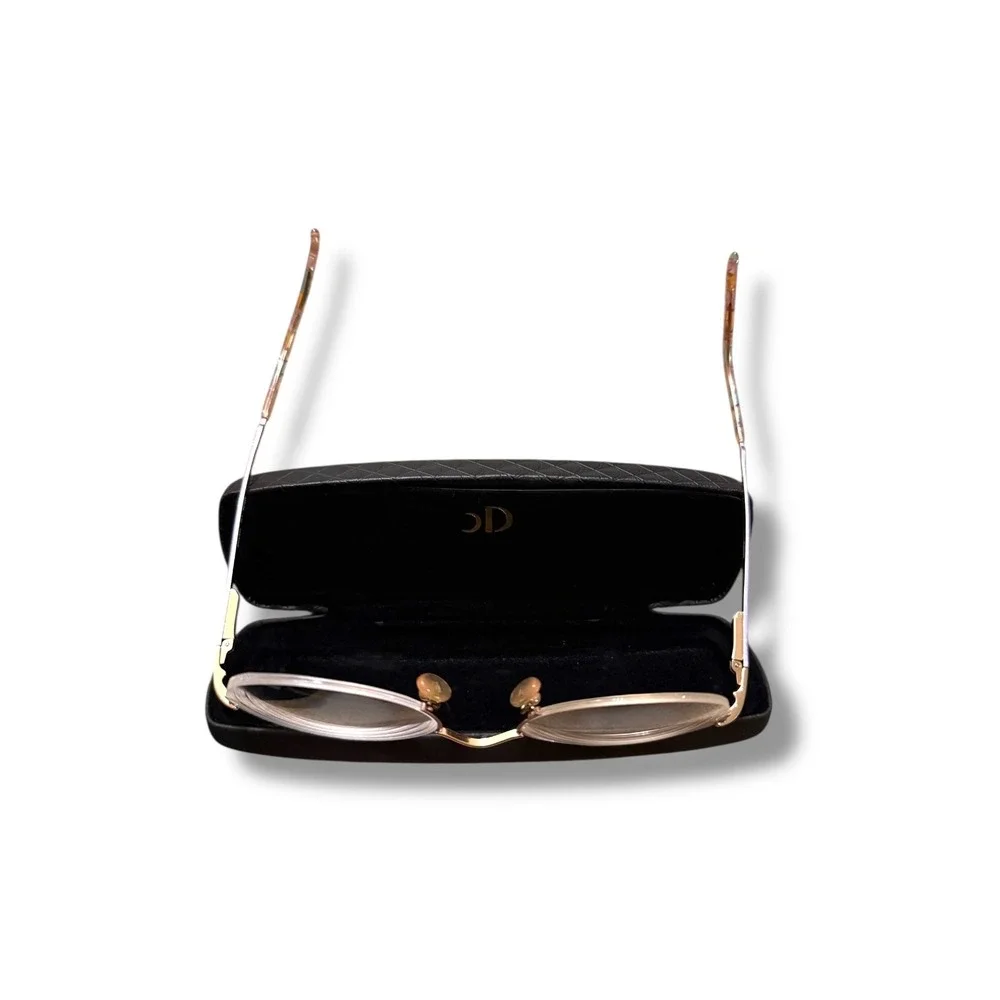 MONET MT 79 Round Gold Eyeglasses Clear Lenses Frame LAV Marine Unisex with Case